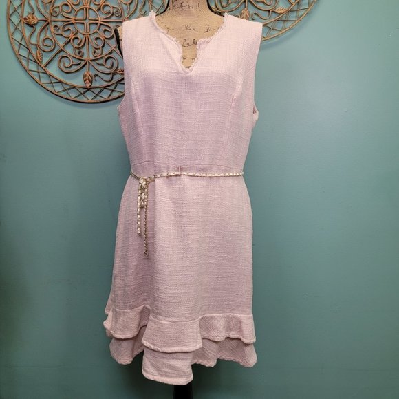 karl lagerfeld pink tweed dress Karl Lagerfeld Pink Tweed Pearl Pocket